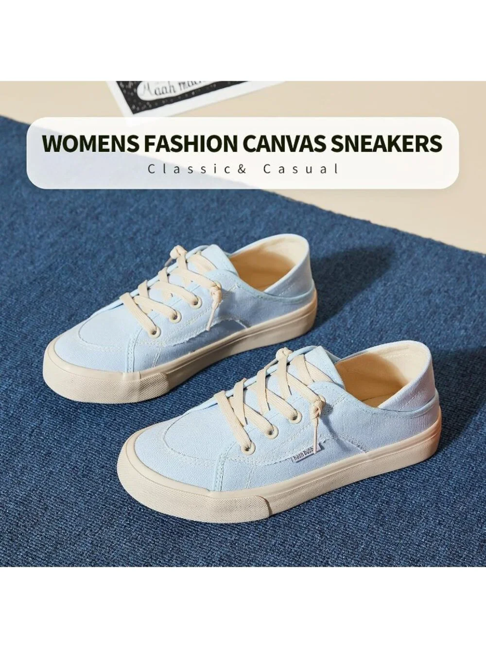 Women's Baby Blue Round Toe Solid Non Slip Fashion Slip on Loafer Sneaker Shoes